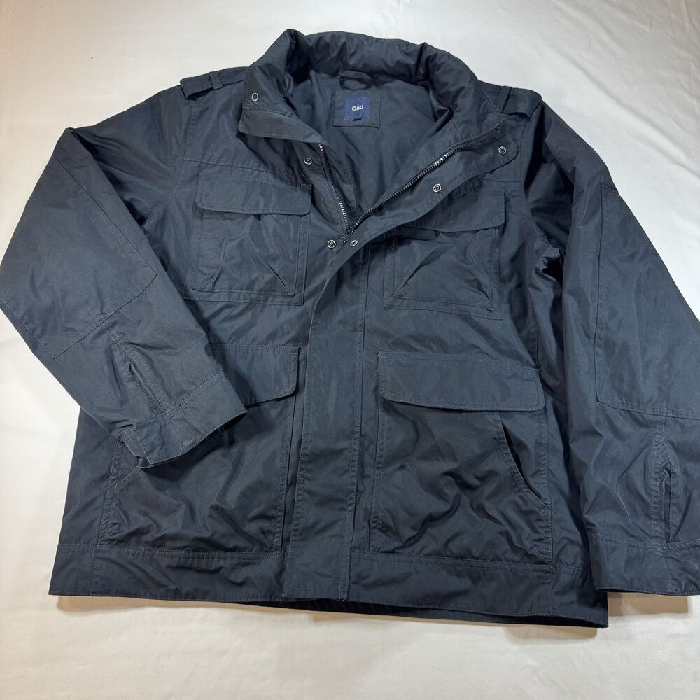 Gap M65 Military Field Jacket Dark Navy Utility Four Pocket Hooded L